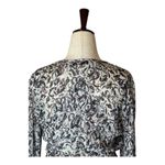 IRO  Dress Women Small Ivory Black Chiffon Floral Print Long Sleeve Mini‎ Photo 3
