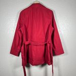 Eddie Bauer Women’s Belted Trench Coat Size L Red Cotton Nylon Holiday Photo 6