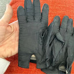 None Leather gloves lined from west Germany black size medium small Photo 8