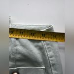 ZARA  Wide Leg Cropped Jeans Gold Button Front Pockets in Mint Green 4 Photo 6