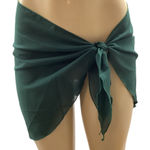 Zuliana Solid Dark Green Sarong Skirt Wih Lettuce Trim. New With Tags. Size undefined Photo 0