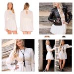 Free People NWOT Ivory Victorian Waisted CROCHET Mini Dress 2 Lace Cotton Womens Photo 8