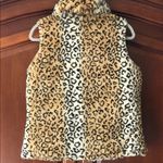 Faux Fur Leopard Reservable Vest Tan Size 6 Photo 4