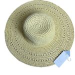 A New Day Women's Light Yellow Open Weave Straw Floppy Hat - NWT Photo 0