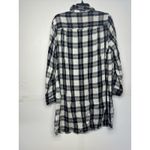 Old Navy  Women’s Plaid Flannel Shirt Dress Black White Rayon Size Large Photo 8