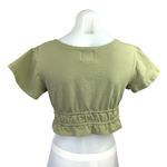 Princess Polly Green Short Sleeve Tie Waist Peplum Cardian Blouse Crop Top Sz 2 Photo 1
