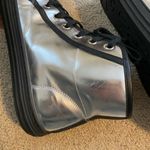 Gucci Authentic  California metallic silver leather studded high top sneakers Photo 7