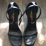 Saint Laurent  Calfskin Jane 105 Wedge Sandal 36 Black Photo 3