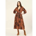 Tuckernuck  Omika Riviera Maxi Dress Brown Boho Midi Western Size XS Photo 8