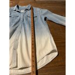 Hollister  Womens‎ Long Sleeve Denim Shirt Dip Dye Blue White Size Medium Photo 4