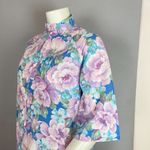Vintage Handmade Housedress Floral Dress Purple Blue Zip Photo 8