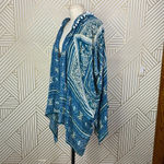 Raga  Pom Trim Hooded Poncho Kimono‎ Blue Photo 4
