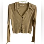 Madewell Polo Shirt Drill Variegated Khaki Button Up Large Photo 1