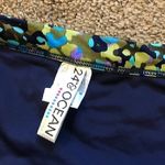 NWOT 24TH OCEAN Navy Blue Green Printed High Waisted Waist Bikini Bottom Large L Photo 3