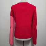 INC International Concepts Heart Color Block Pearl Detail Sweater Red Photo 5