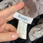 VINTAGE BLACK VELVET SILVER TRIM BUTTON UP BLOUSE DRESSY BUSINESS CHIC SATC Photo 4