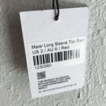 Princess Polly Maier Open Back Long Sleeve Top Red Sz 2 Photo 4