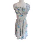 Hell Bunny  Gray Floral Sleeveless Vintage Chiffon Roslyn Dress Size Small Photo 1