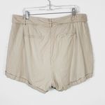 Torrid  Beige Linen Blend Pleat Front Self Tie Belted Shorts Photo 3