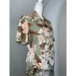 Leslie Fay Women’s Linen Floral Button Down Set Hawaiian Tropical Skirt & Top Photo 9