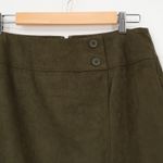 NWT Olive Green Vegan Suede Pencil Skirt Fall Business Casual Goblin Size 12P Photo 1