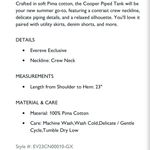 Evereve Cooper Piped Tank Top Peruvian Pima Cotton Black White Relaxed Fit L Photo 9