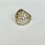 Sterling Silver Dome Statement Ring Size 8, 925 Stamped Modernist Dome Design Photo 2