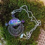 Abalone Shell Sterling Silver Necklace Popcorn Chain Purple Photo 1