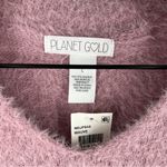 Planet Gold  Mauve Pink Soft Fluffy Cutout V Neck Long Sleeve‎ Sweater Photo 3