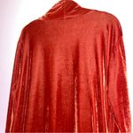 Amaryllis Burnt Orange Velvet Cardigan L Open Front Longline Whimsigoth Boho Red Size L Photo 6