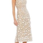 Mac Duggal Floral Appliqué Beaded Midi Dress Photo 0