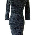Lulus Long Sleeve Dress Black Gray Medium Photo 0