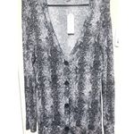 French Laundry NWT  Black snakeskin print Cardigan Sweater button front long sz L Photo 0