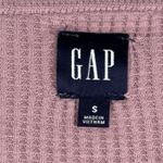 Gap  Shirt Waffle Knit Long Sleeve Top Cropped‎ Casual Everyday Wear Pink Small Photo 3