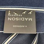 Madison Navy Stripe Wide Leg Pants NWT Size 4 Preppy Striped Dress Pants Blue Photo 5