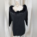 Lane Bryant Black Faux Fur Trim Sweater (Size 14/16) Photo 3
