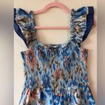 House of Harlow 1960 Zoey Ruched Flutter Sleeves Blue Floral Maxi Dress Size M Size M Photo 3