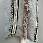 Moon River Anthropologie |  | Bohemian Gray Fringe Cropped Sweatshirt Zip Back XS Photo 6