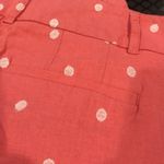 Loft π΅ SALE 3/$25 LINEN 6 inch MID RISE SALMON PINK WHITE POLKADOT SHORTS ZIP Photo 7