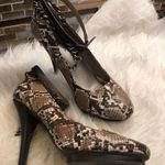 ShoeDazzle faux snake & chain heels‎ Brown Size 8 Photo 0