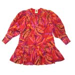Farm Rio NWT Banana Juice Mini in Red Orange Puff Sleeve Cotton Dress S $195 Photo 1