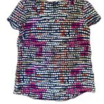 Gap Multicolor Silk Short Sleeve Top Blouse Size Small Photo 2