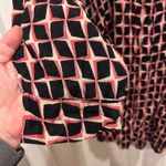 Masai Womens Oversize Tunic Top Pink Black Geometric Button Down 3/4 Sleeve L Black Size L Photo 1