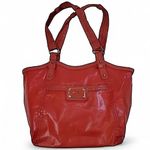 Relic  Tomato Red Faux Leather Pinstripe Shoulder Bag Photo 0
