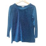 Habitat  Blue Textured Velour Shirt Sz S Photo 0