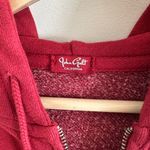 John Galt Red Cropped Zip Up Hoodie Photo 1