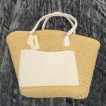 Elegant Straw Tote Bag with White Handles By On 34th Tan Photo 1