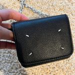 Maison Margiela Black Leather Wallet On Chain Photo 3