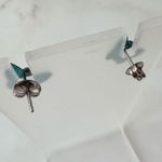 Vintage Dainty Teal and Pink Butterfly Earrings Studs Hypoallergenic Blue Photo 2