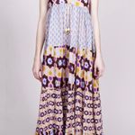 Yvonne S Sleeveless Maxi Hippy Dress Size Medium Tiered Cotton Voile Photo 0